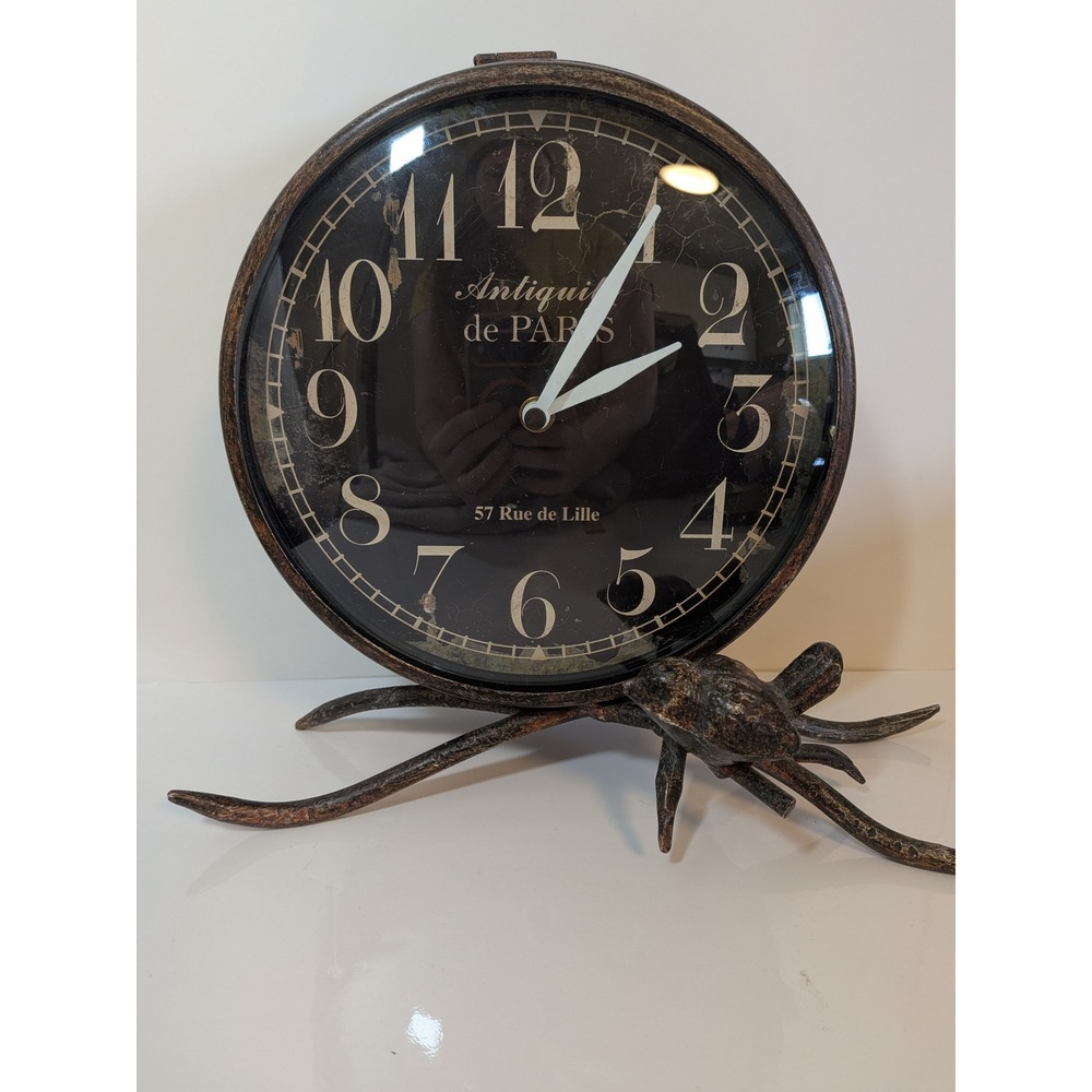 Antiquities de Paris Bird on Branch Mantel Clock Bronze Metal Rustic Farmhouse